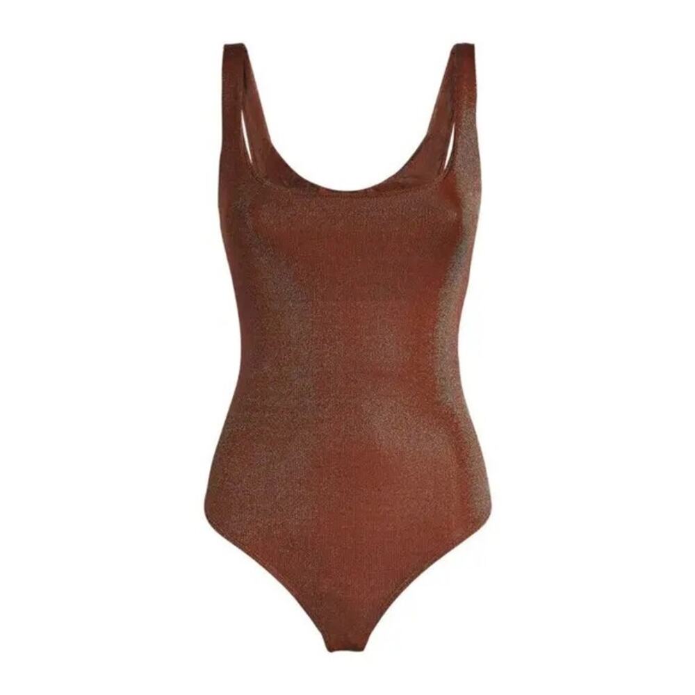 Alix NYC Sleeveless Mott Bodysuit Brown Shimmer Size Small Revolve Going Out